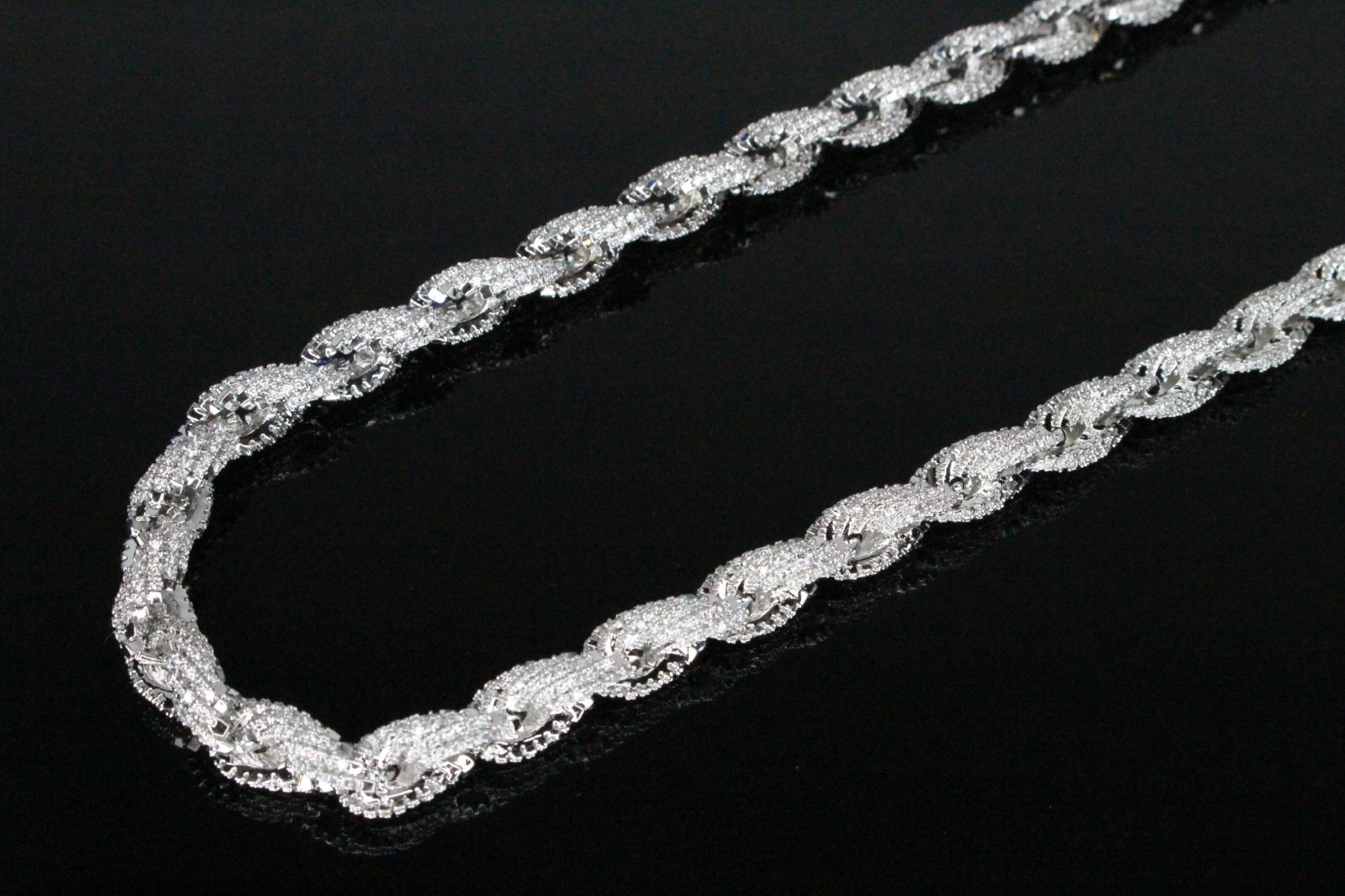 14k STAMPED 8mm ICE OUT Rope Chain Necklace 64ctw Lab Sim Diamond 150g+ HEAVY !