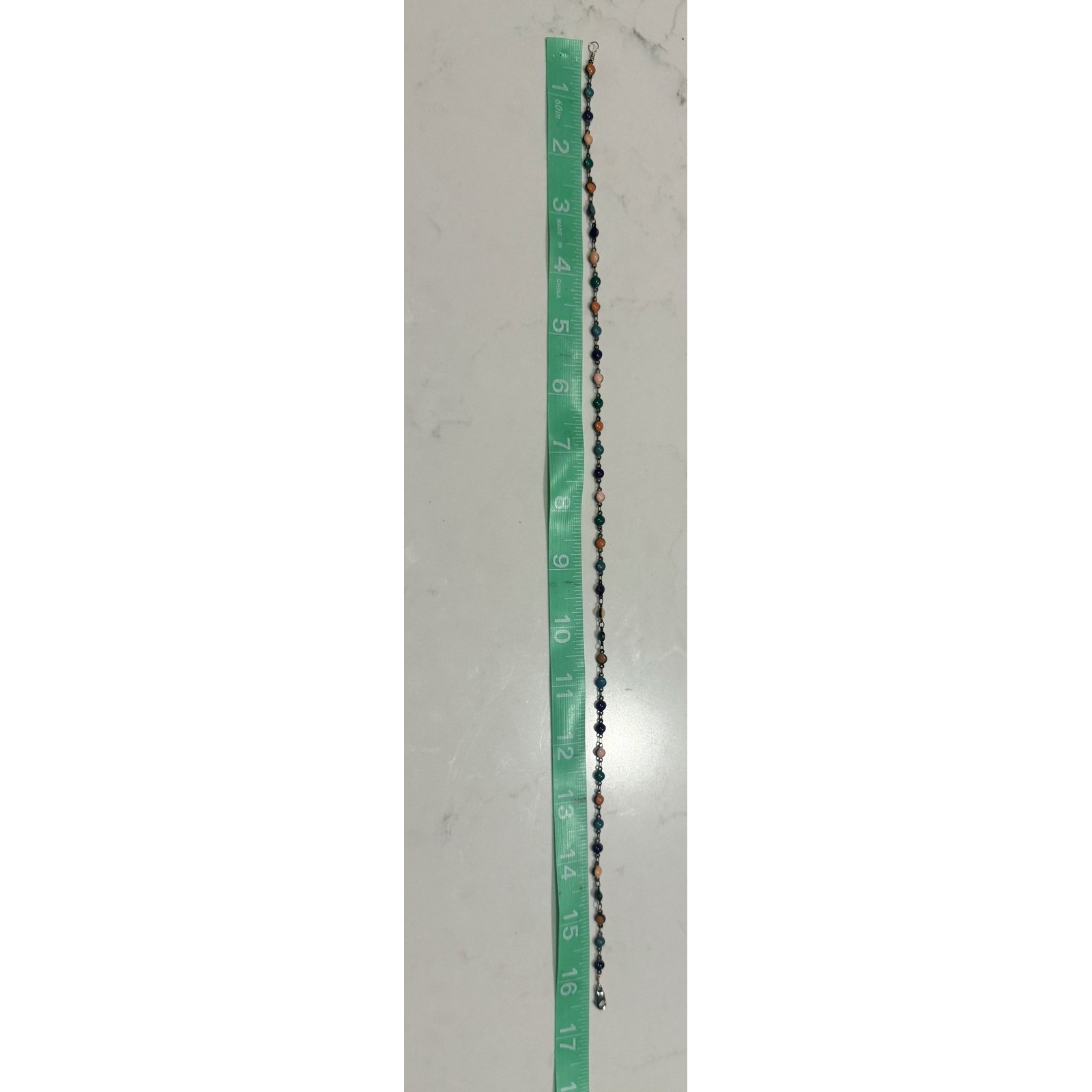 Beaded Necklace Womens 16in Multicolor Good Boho Dainty Link Chain