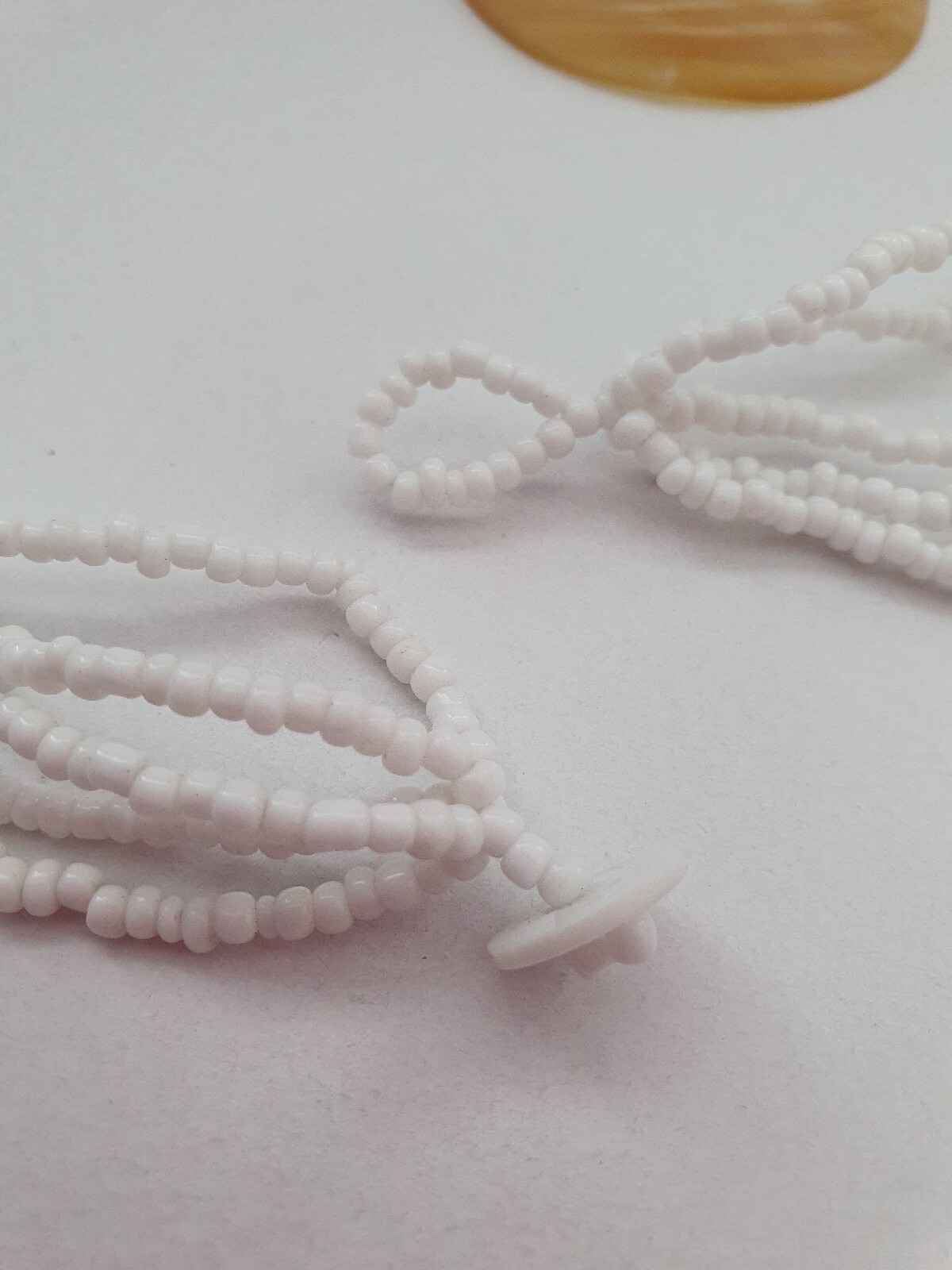 Artisan Mother of Pearl MOP Shell Seed Bead None Metal necklace