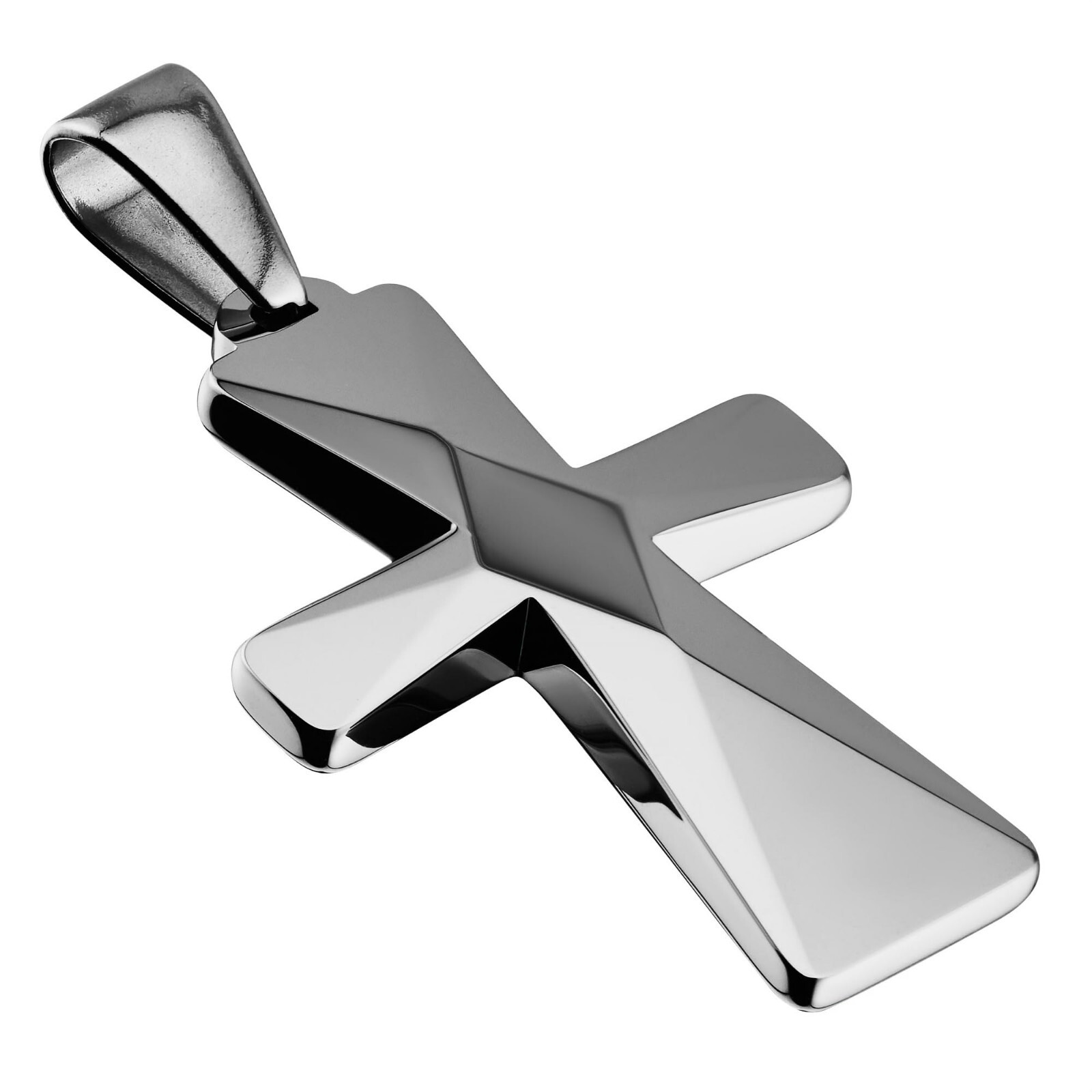 Tungsten Carbide Cross Pendants 16″-28″ Stainless Steel Cuban Chain