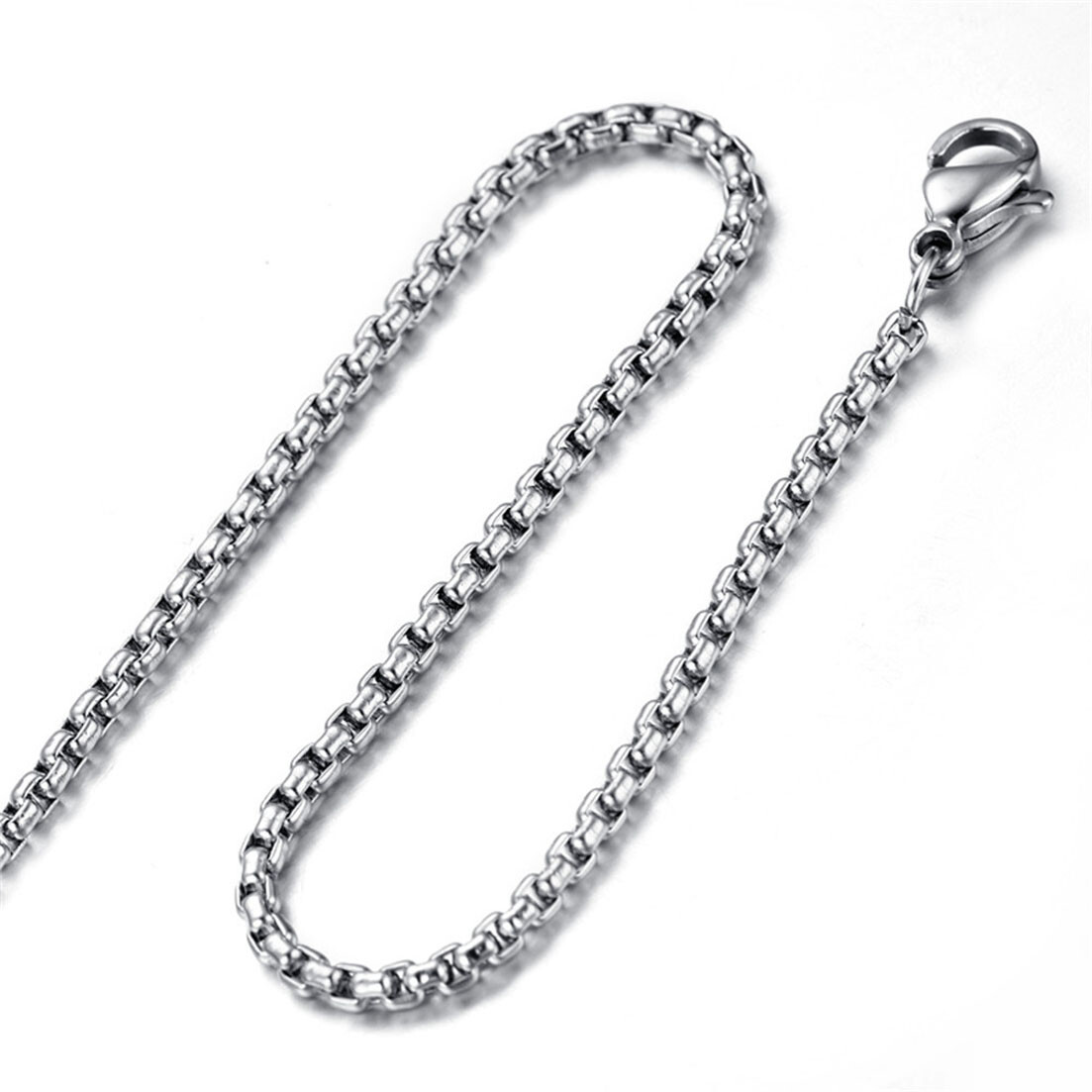 1/2/3/4/5m​m Stainless Steel Silver Box Rolo Chain Men Womens Necklace 1/5/10pcs