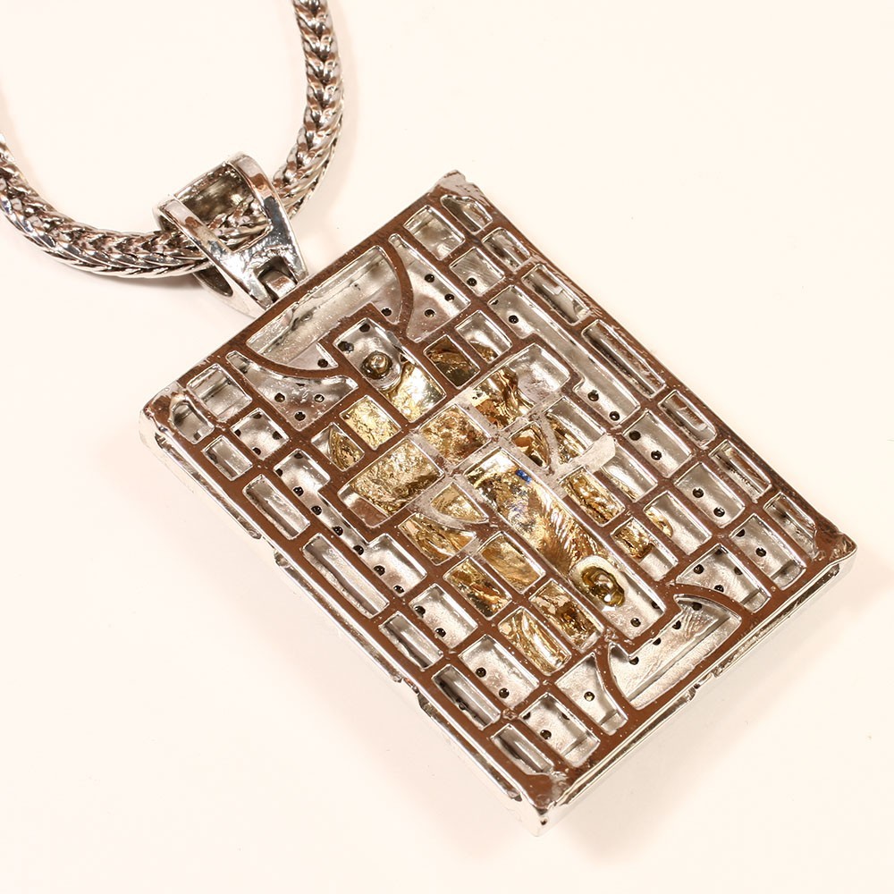 Men’s Jesus Face Hip Hop Chain 36″ Inch Franco Silver/Gold tone