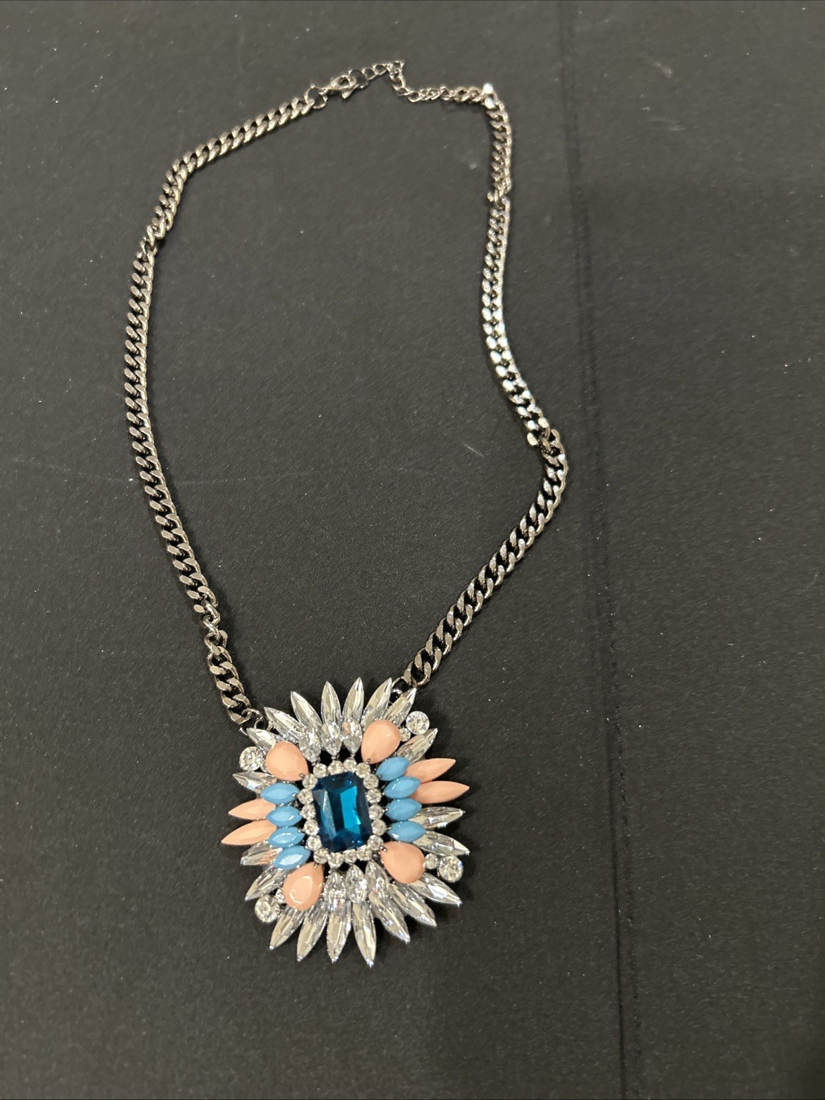 J CREW Star Burst Rhinestone BLING STATEMENT Necklace