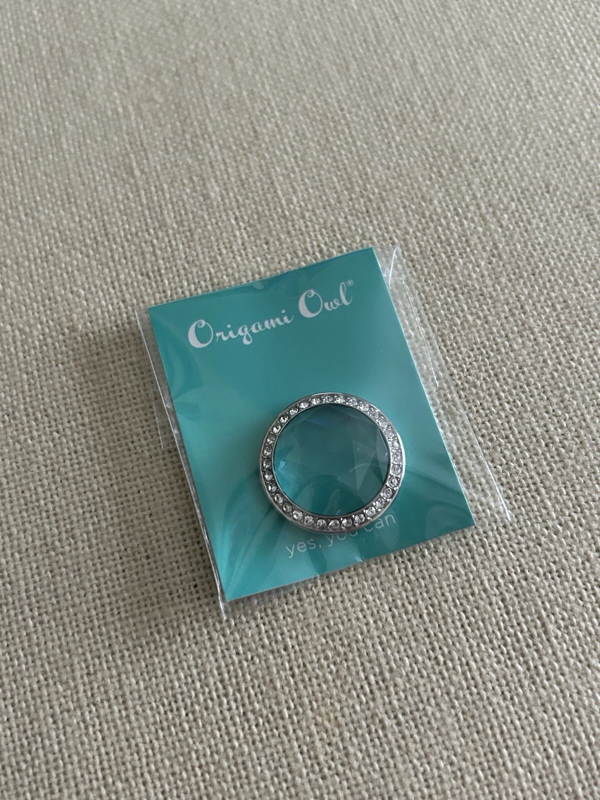 Origami Owl BZ2006 Petite Silver Face w/Aqua Prism & Crystals “NIP”