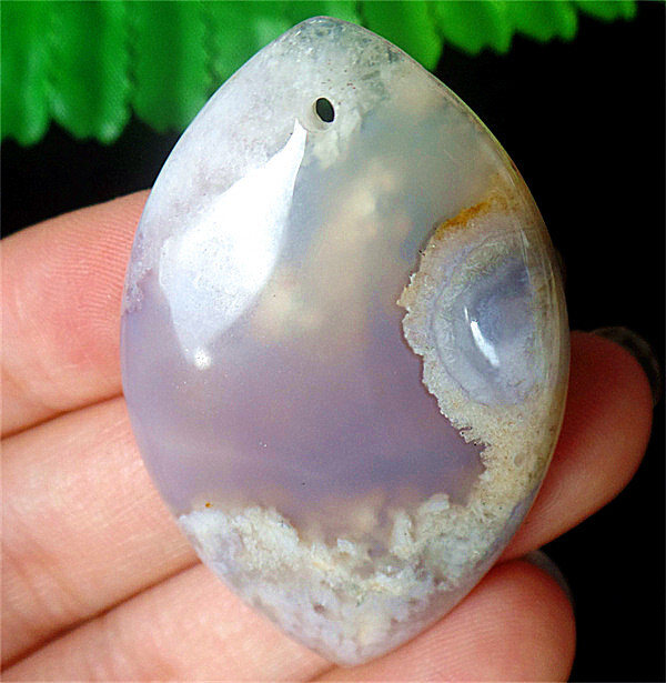 47x32x7mm Natural Cherry Blossom Agate Healing Marquise Pendant Bead DY3908
