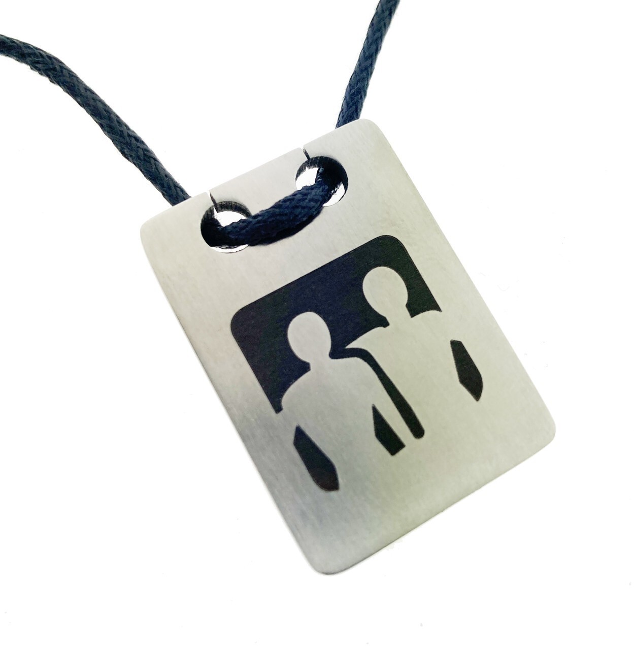 Pride Shack -Two Men Embracing – GLBT Male Dog Tag – Gay Pride Pendant Necklace