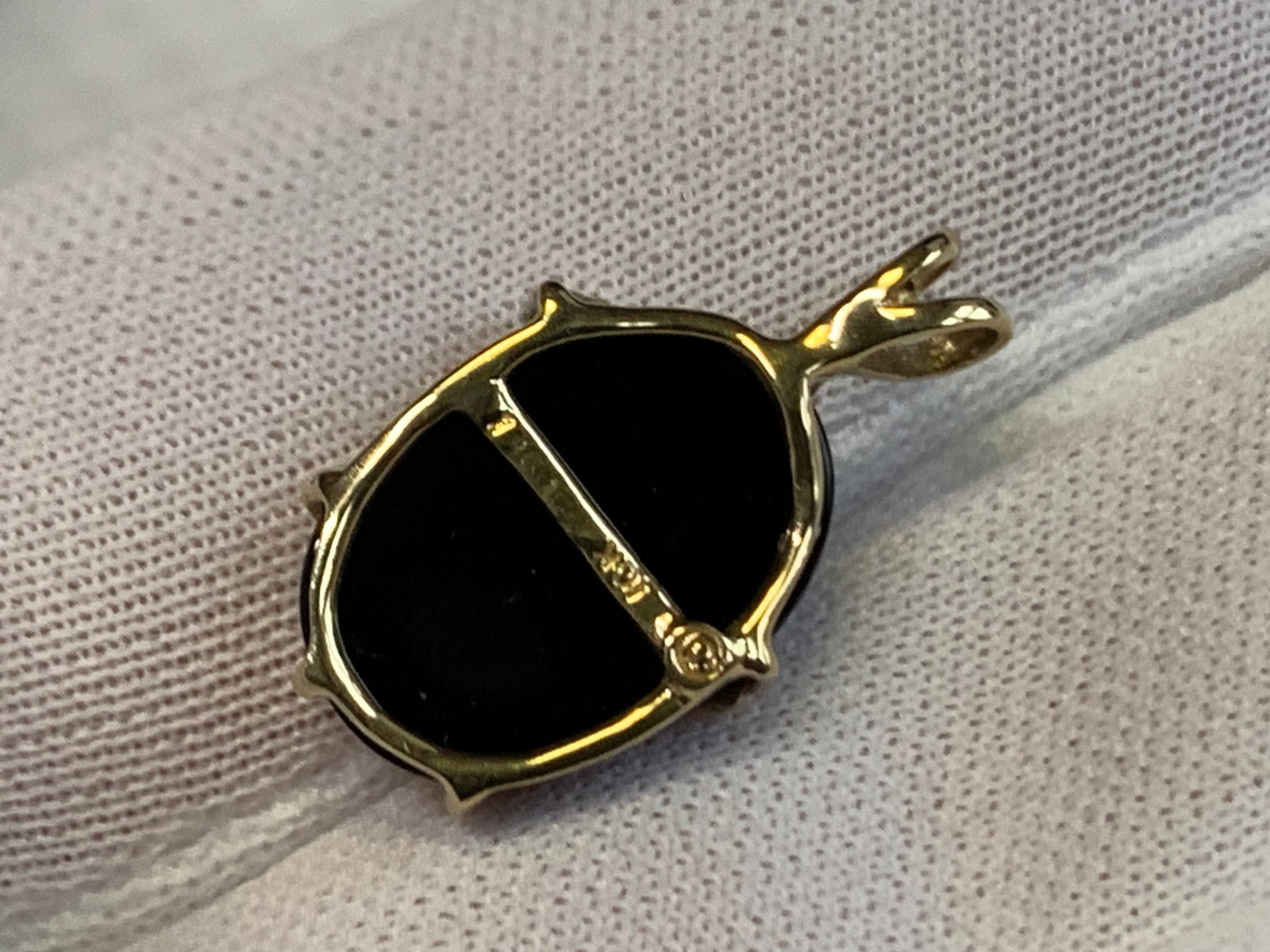 10K Yellow Gold Angel Pendant 1.67g Fine Jewelry Onyx Look Charm *READ*