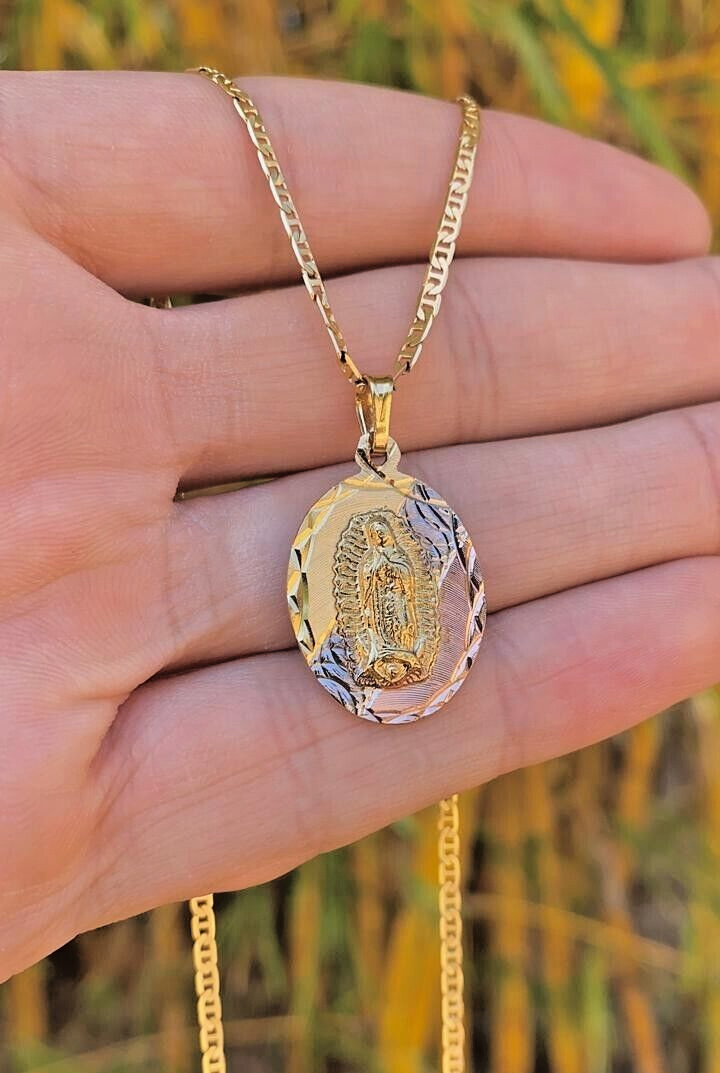 Virgem De Guadalupe Mariner Chain 24″ Necklace 14K Gol Filled Gifts Mens