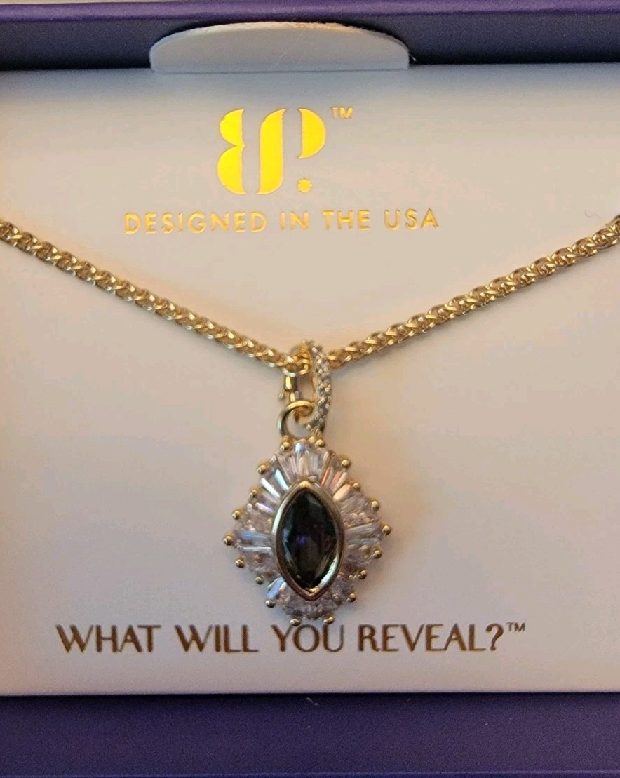 BP Bomb Party June Birthday Necklace Mirrored Beauty Alexandrite on Gold Plating