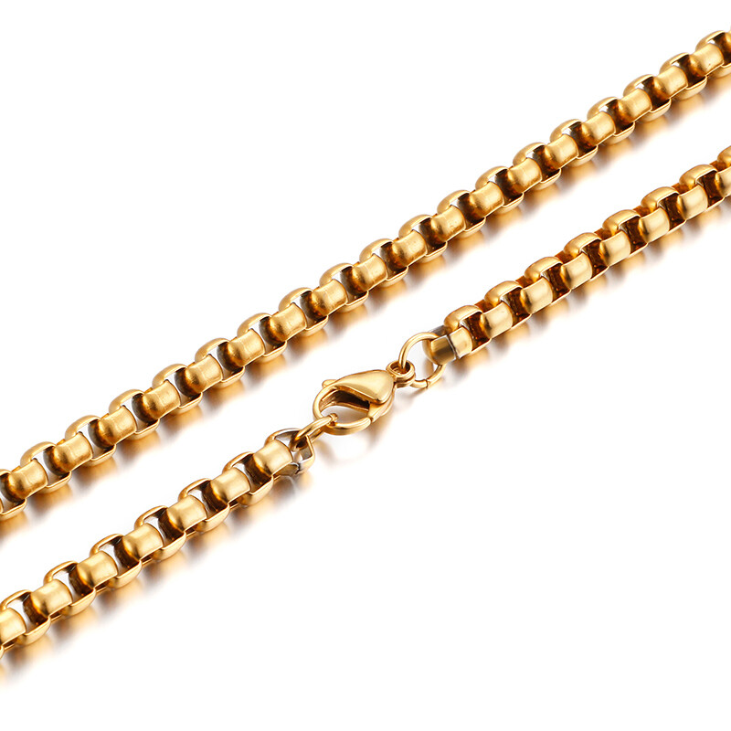 5pcs in bulk Stainless steel Square Rolo Chain Necklace Strong Link 6mm 18-26in