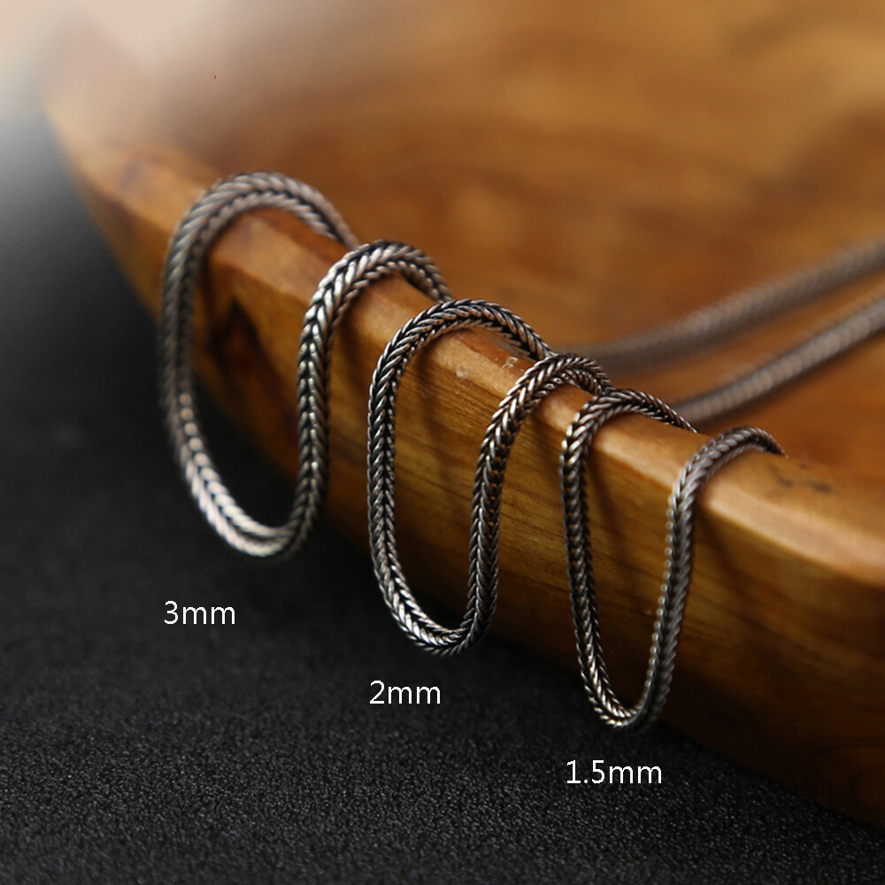 Real 925 Sterling Silver Necklace Wheat Link Chain 1.5mm 2mm 2.8mm 17.7″ – 29.5″