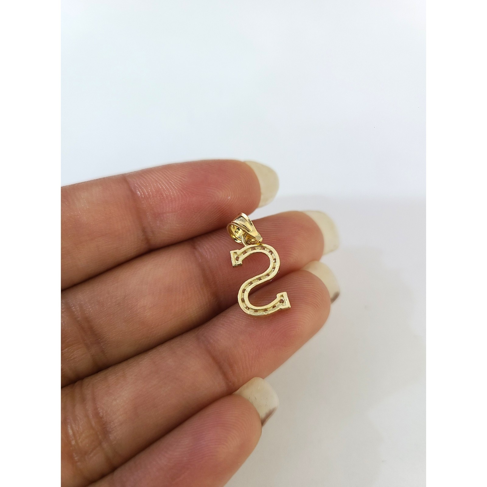 10K Gold Solid Franco Chain S Initial CZ Stone Pendant Set 1mm 16 18 20 22 Women