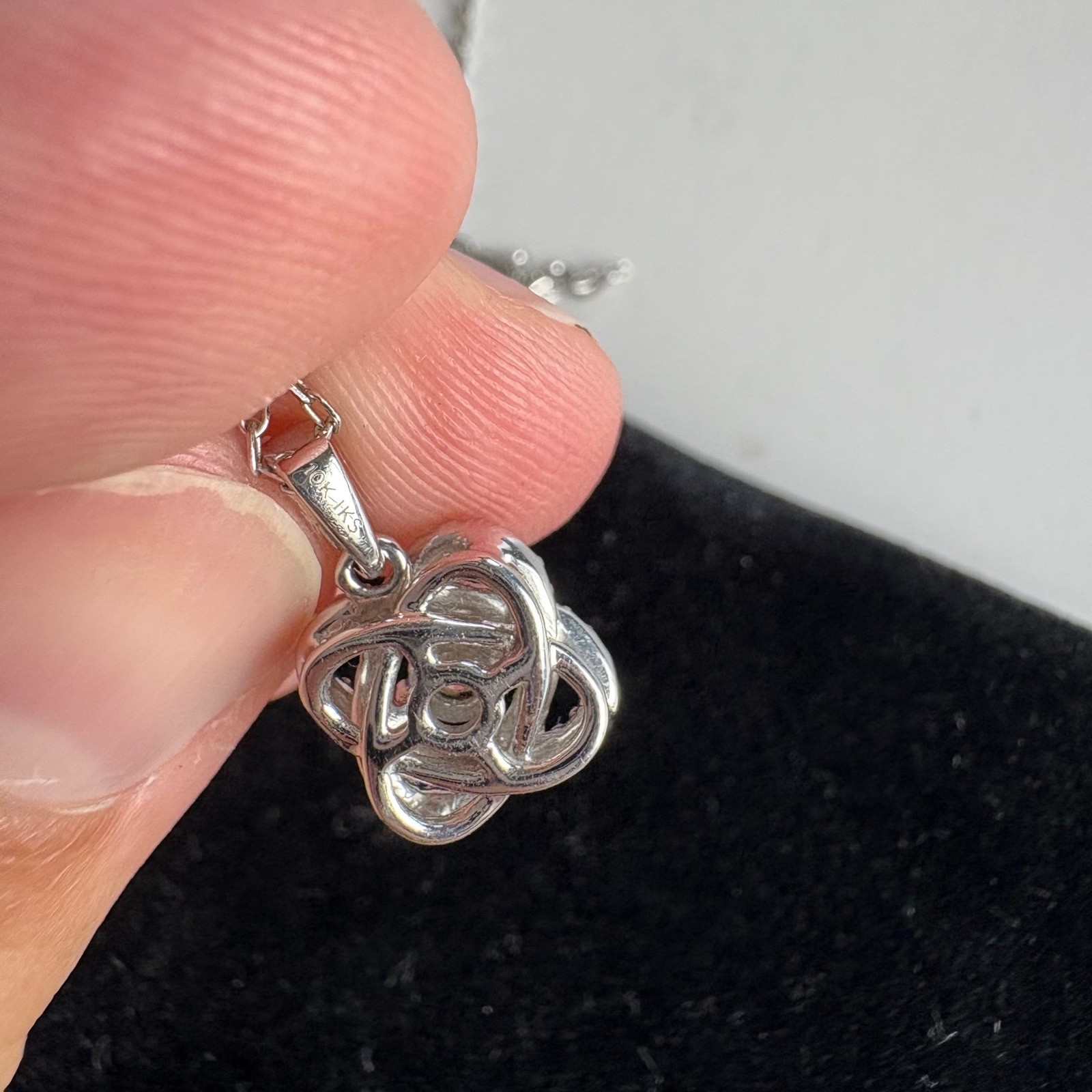 Center of Me 10K White Gold Diamond Necklace Pendant Her love keeps you centered
