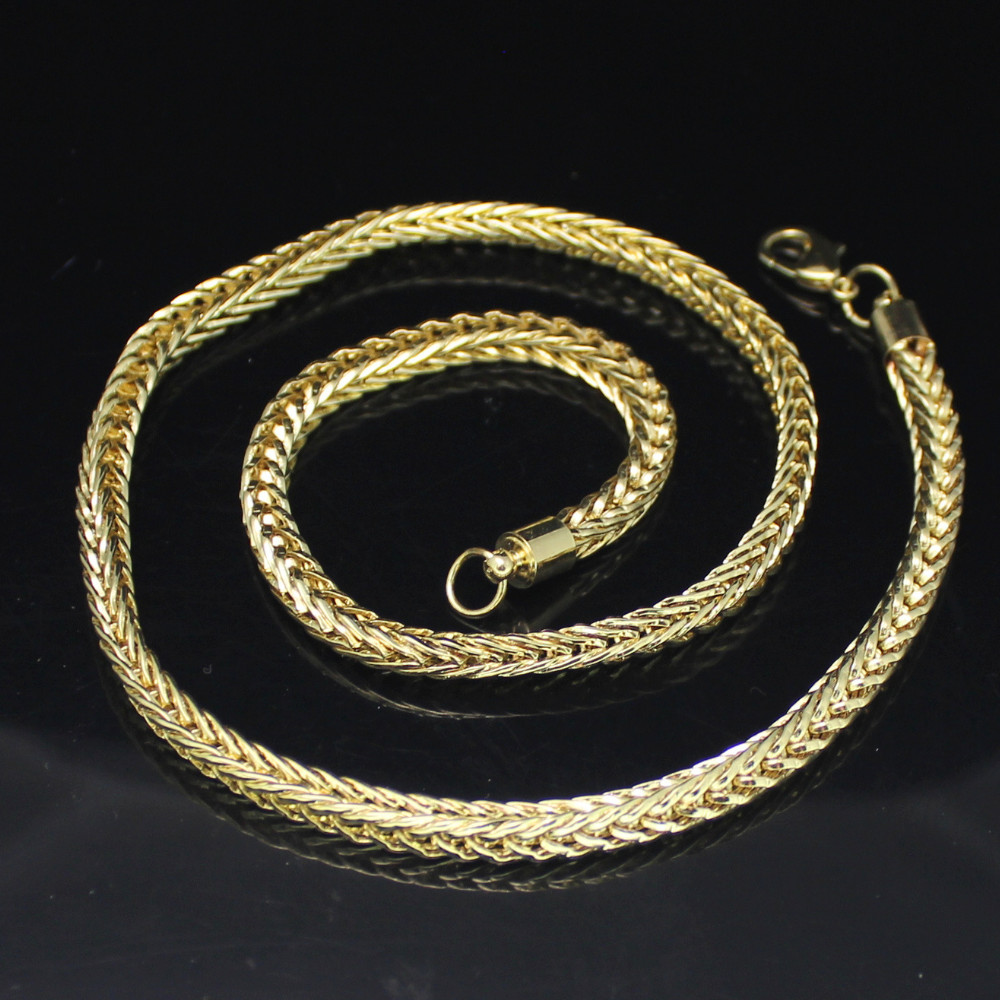 Mens 18″ Franco 4mm 14k Gold Plated Necklace Hip Hop Jewelry High Quality