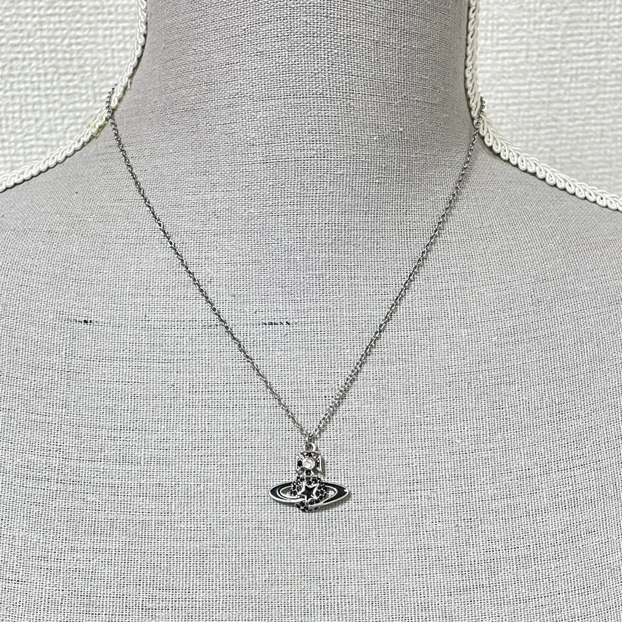 Vivienne Westwood Necklace Shooting Star Orb Black 46cm w/Pouch NO BOX