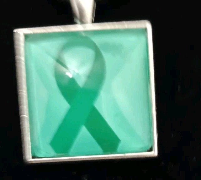 meaningful jewelry, inspirational Ribbon Pendant Mental Health & Organ Donation