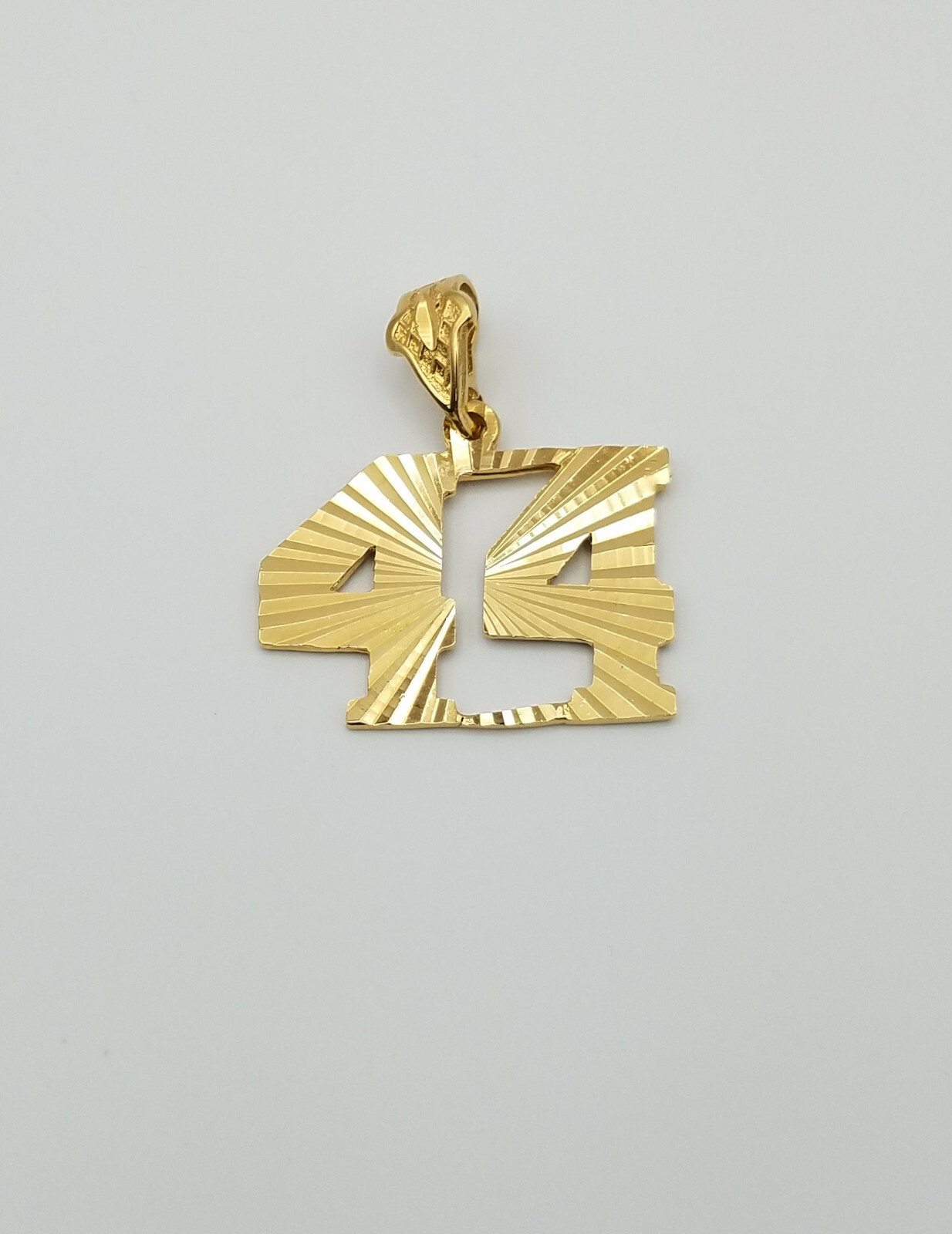 Gold Number Pendant a larger Diamond-Cut 24k GP Jersey Numbers 26-50