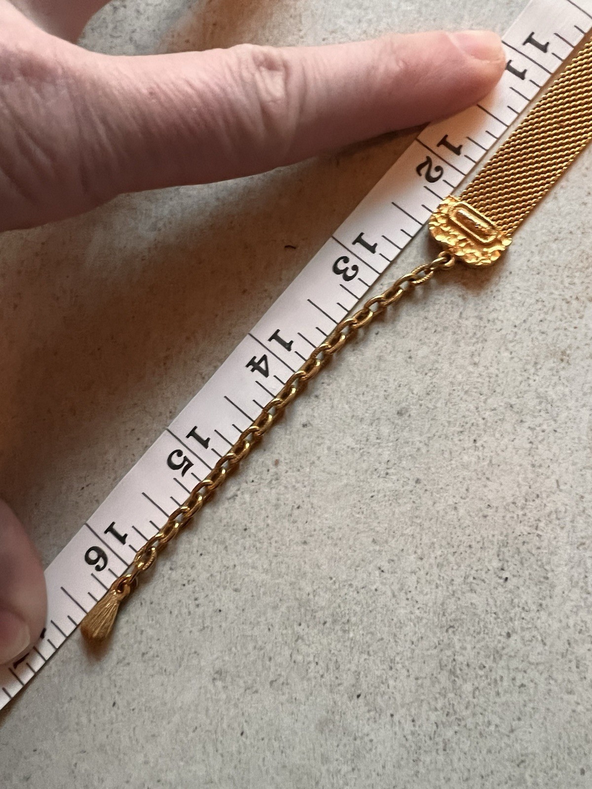 Florenza Gold Tone Mesh Choker Necklace Adjustable 12.5-16” Rare Piece! H4