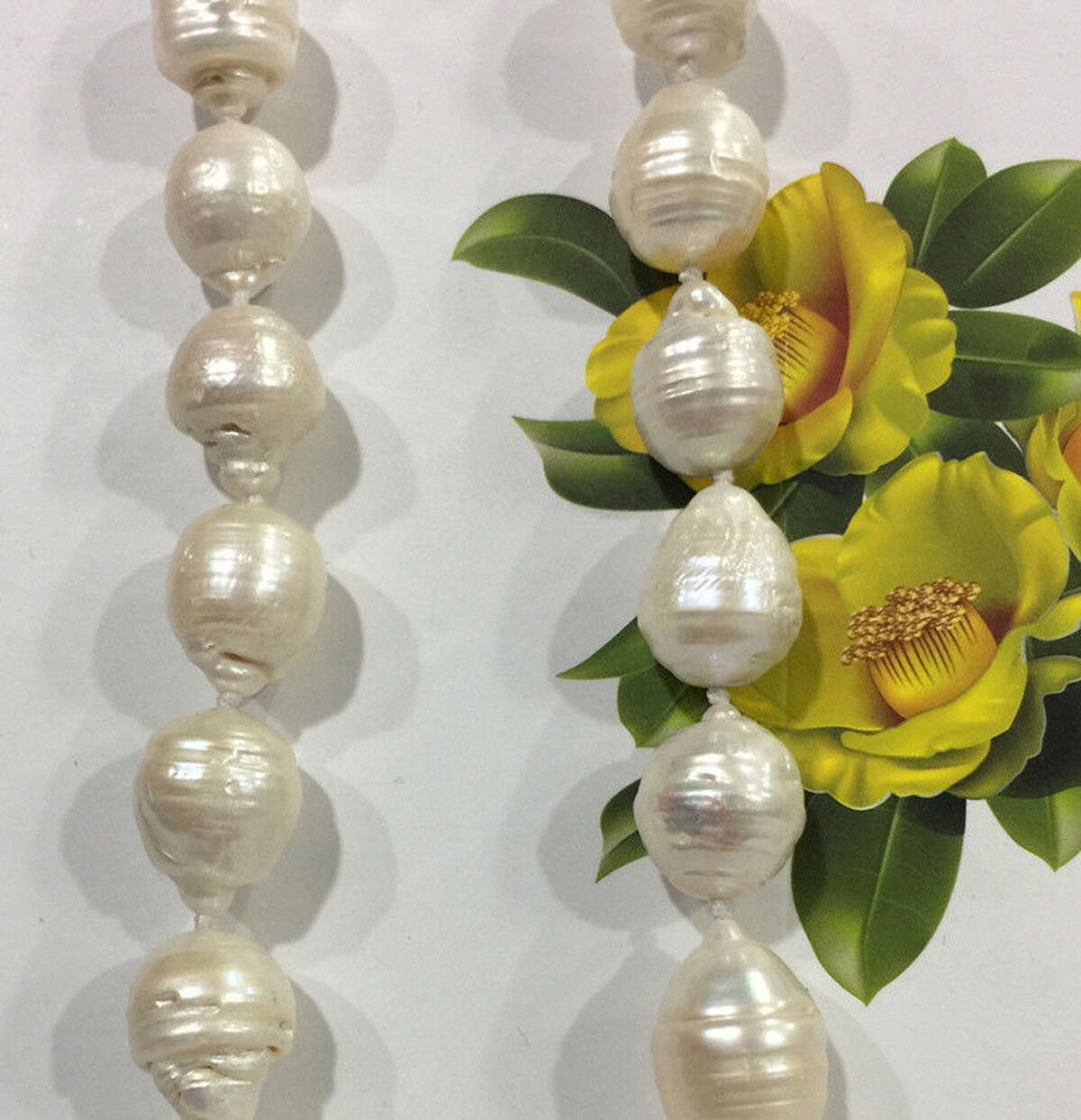 RARE HUGE 15x20MM WHITE SOUTH SEA BAROQUE KESHI AKOYA PEARL NECKLACE 14-36″