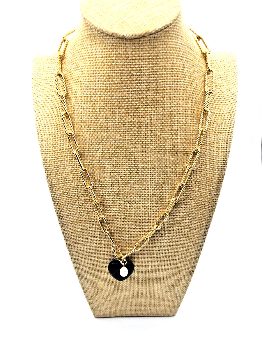 Talbots 18-20in. Link Chain Necklace with Heart Pendant