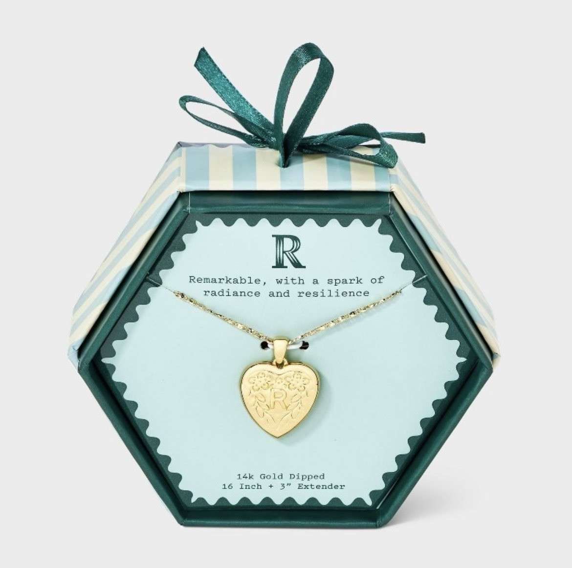 A New Day 14K Gold Dipped Heart Charm Initial Necklace R