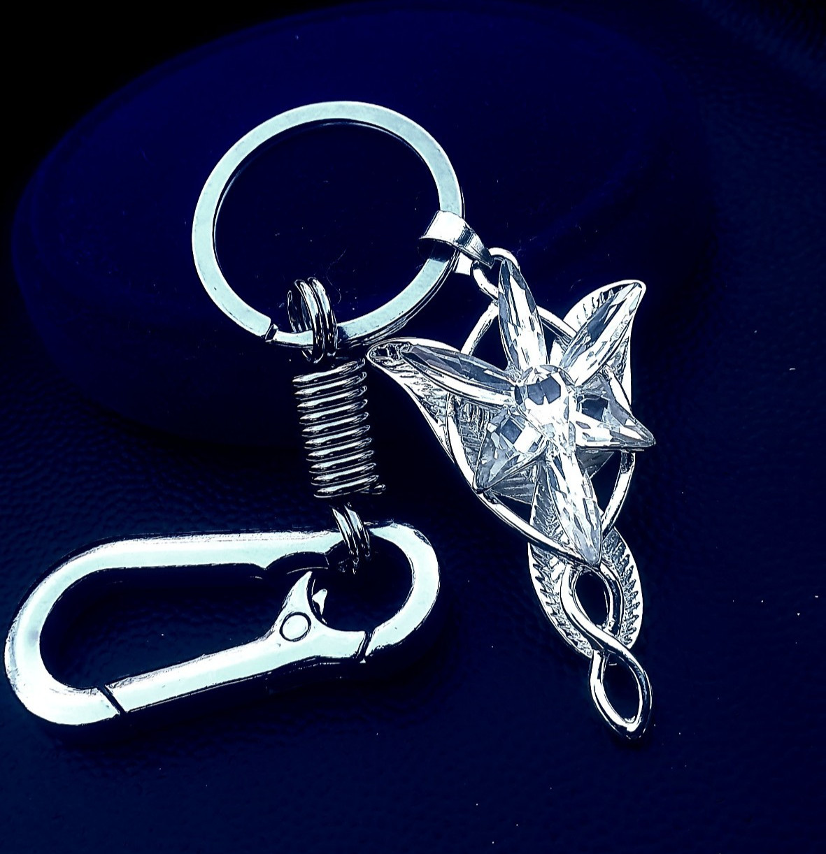 Keychain.Arwen Evenstar: silver pendant with cubic zirconia crystals”