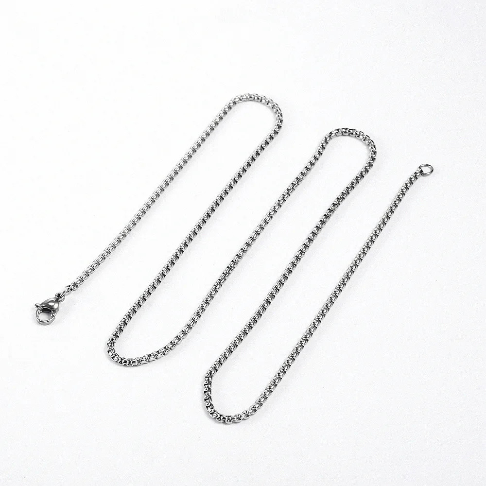 Stainless Steel Box Chain Necklace 2mm 2.5mm 3mm Unisex Long Chain Jewelry