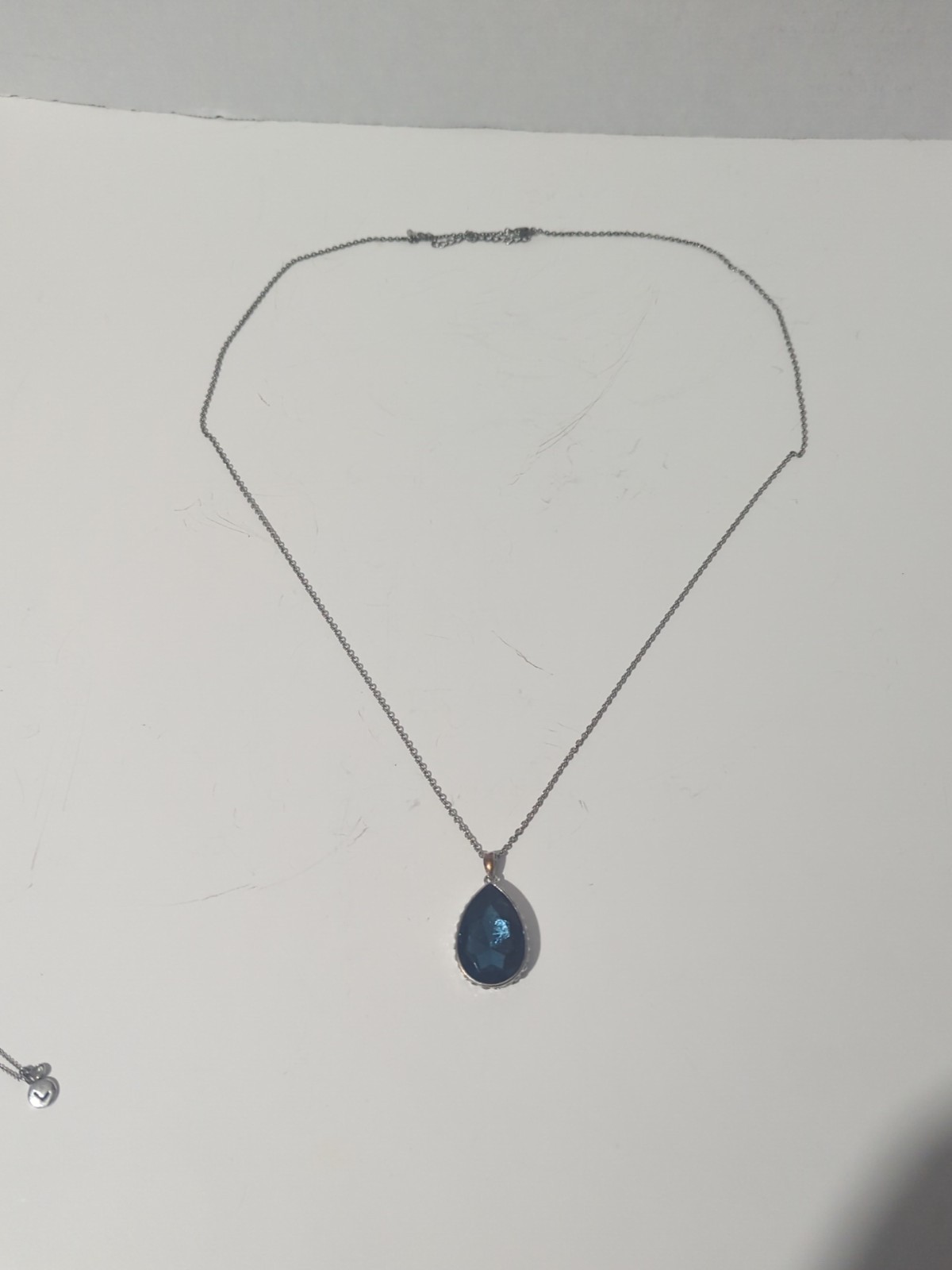 RARE Retired Touchstone Crystal Swarovski GLOW Teardrop Statement Necklace 32″