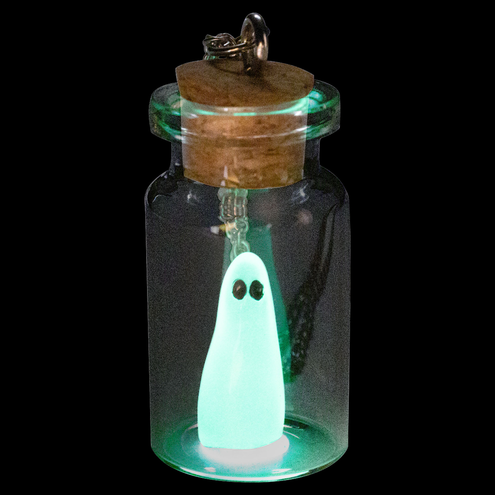 AlterImage Ghost In A Bottle Necklace Glow In The Dark Pendant Green Includes