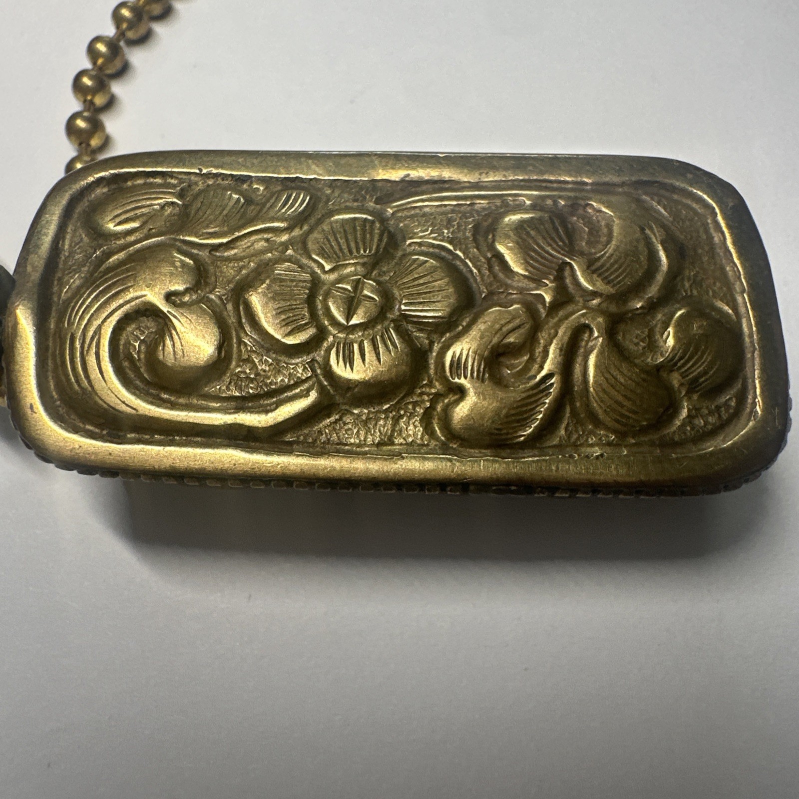 Tibetan Style Pendant Natural Stone Brass Repousse Setting Ball Chain
