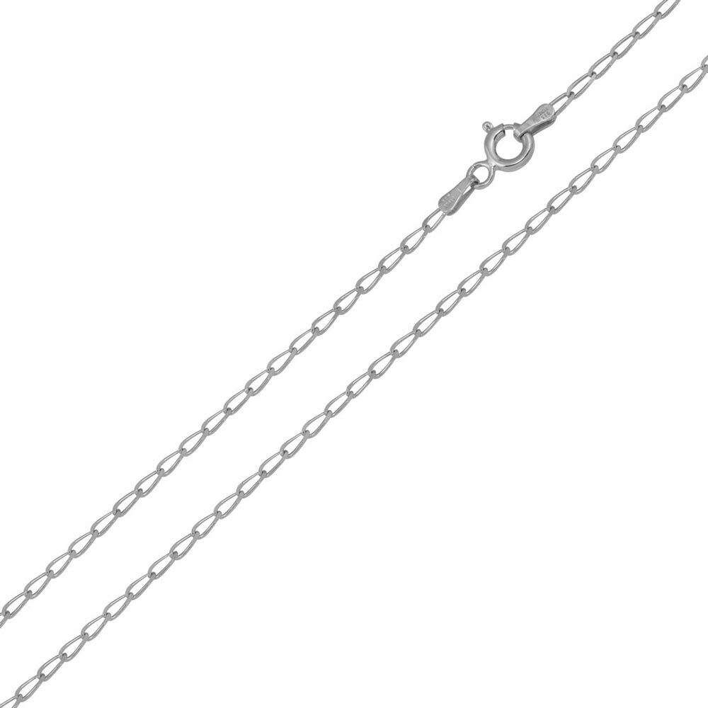 Sterling Silver Rhodium Finish 1.5 mm Link Chain Necklace