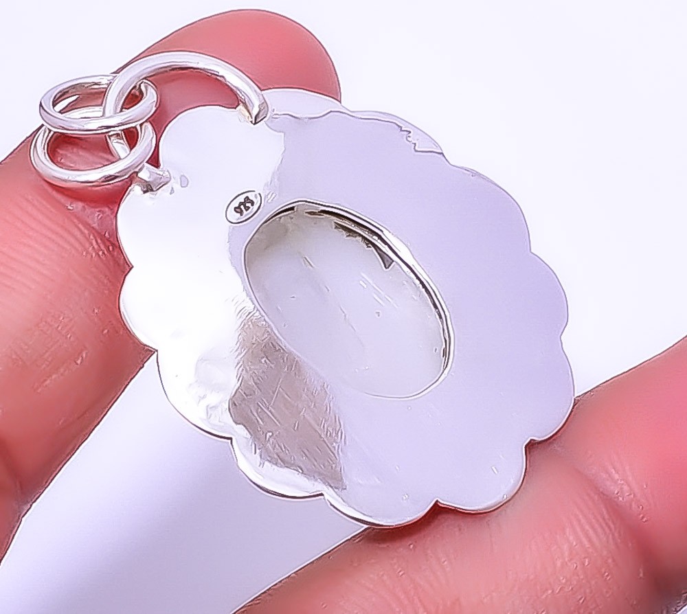 Moonstone – Shri Lanka Gemstone 925 Sterling Silver Handmade Pendant 1.95″ A326