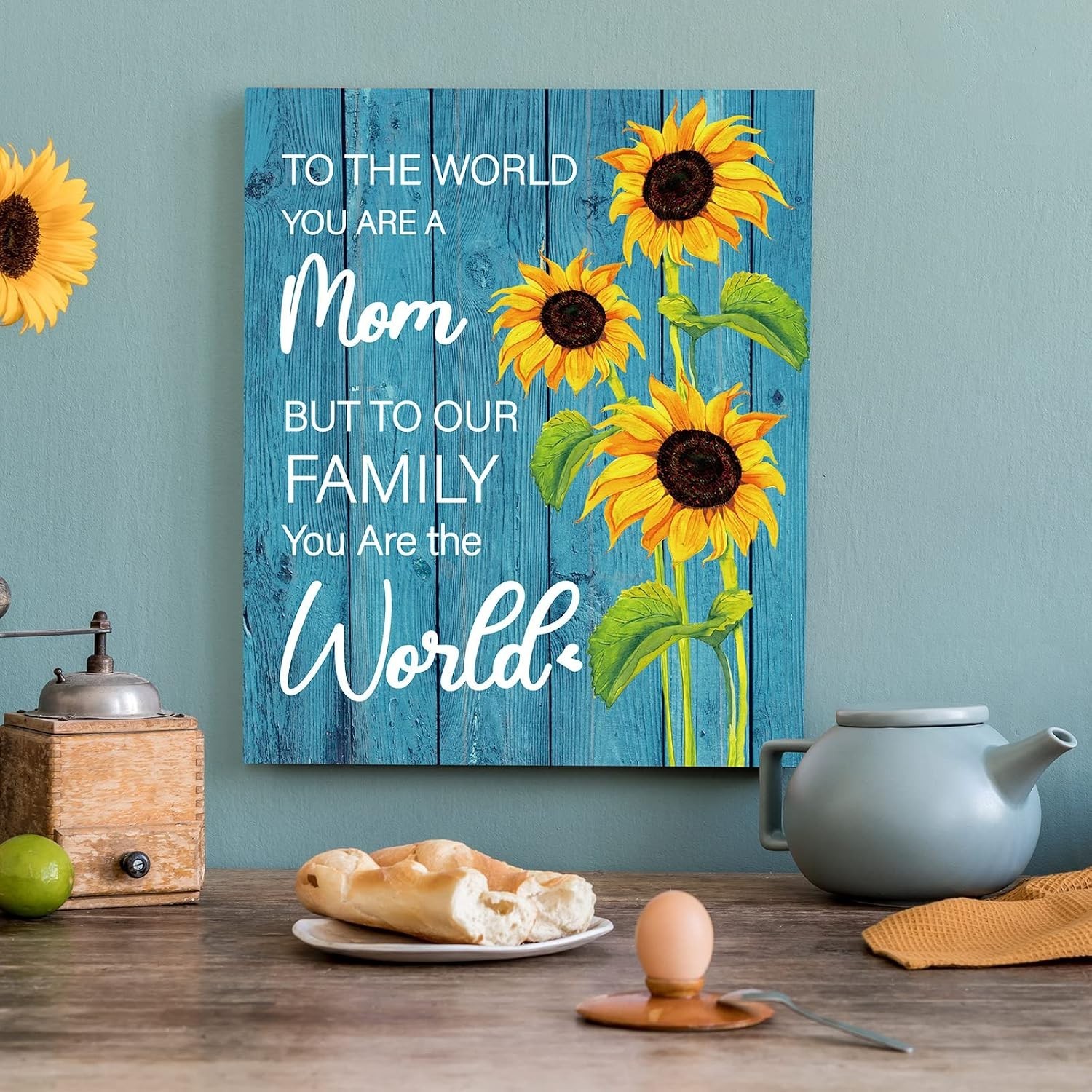 Classic Wooden Mom Sign with Sunflowers – Perfect for Mother’s Day Gift