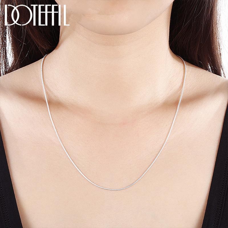 Doteffil 925 Sterling Silver 5/10pcs/lot 16/18/20/22/24/26/28/30 Inch 1.2mm Snak