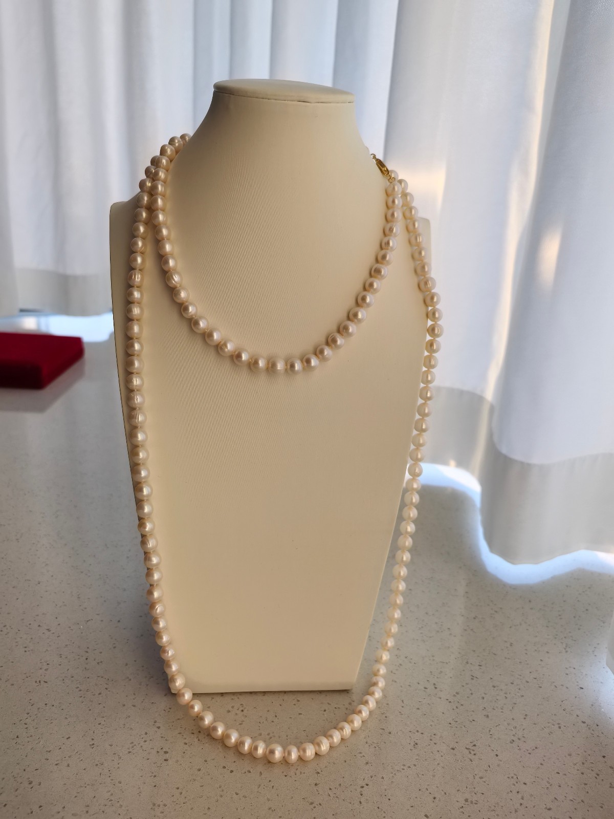 50inch 8-9mm AAA+ south sea white pearl necklace 14k