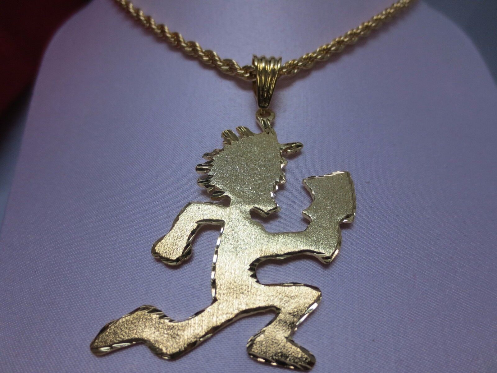 14 KT GOLD EP ALMOST 3″ HATCHET MAN &16″,18″20″24″30″ 4mm ROPE – LIST-$49.95