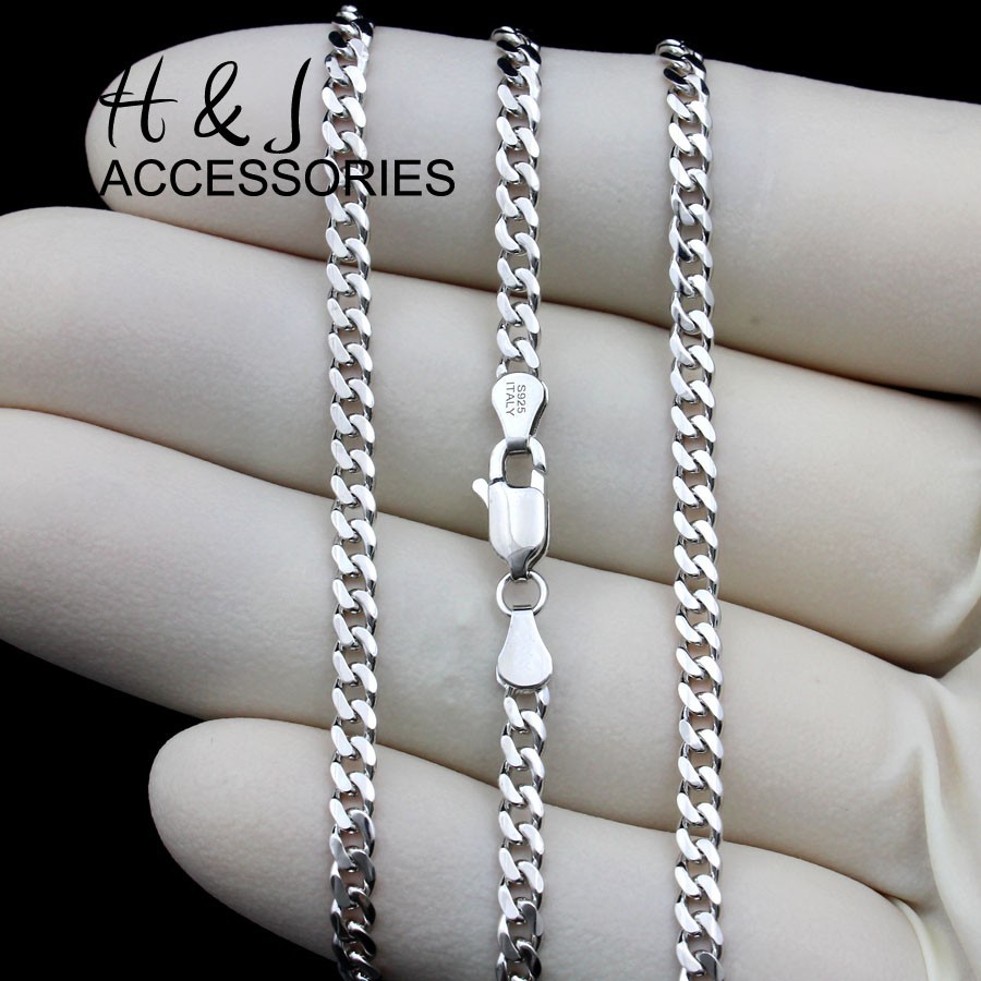 18″20″22“24″MEN SOLID 925 STERLING SILVER 3MM MIAMI CUBAN CURB LINK NECKLACE*N25