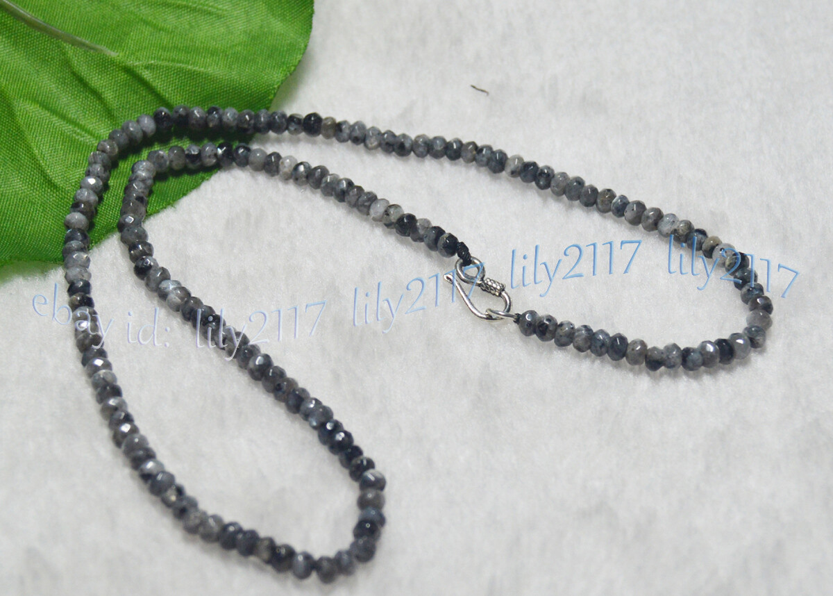 Multicolor 2x4mm Faceted Assorted Gemstones Jade Rondelle Beads Necklace 16-36”