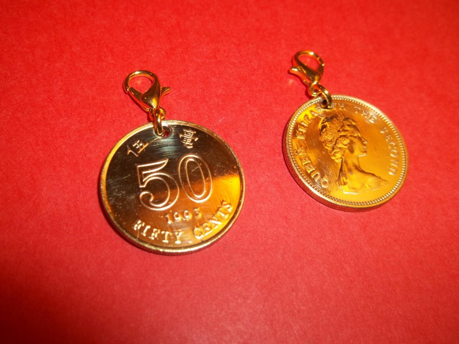 FIFTY (50) CENTS – HONG KONG – HIGHLY POLISHED PENDANT / CHARM – 1977 to 1998