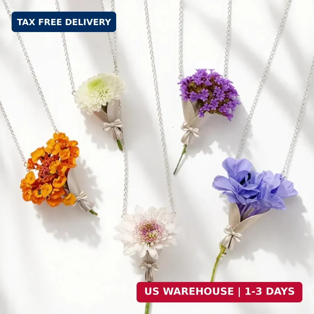 Flower Holder Necklace for Women DIY Flower Bouquet Necklace Mini Vase Pendant W