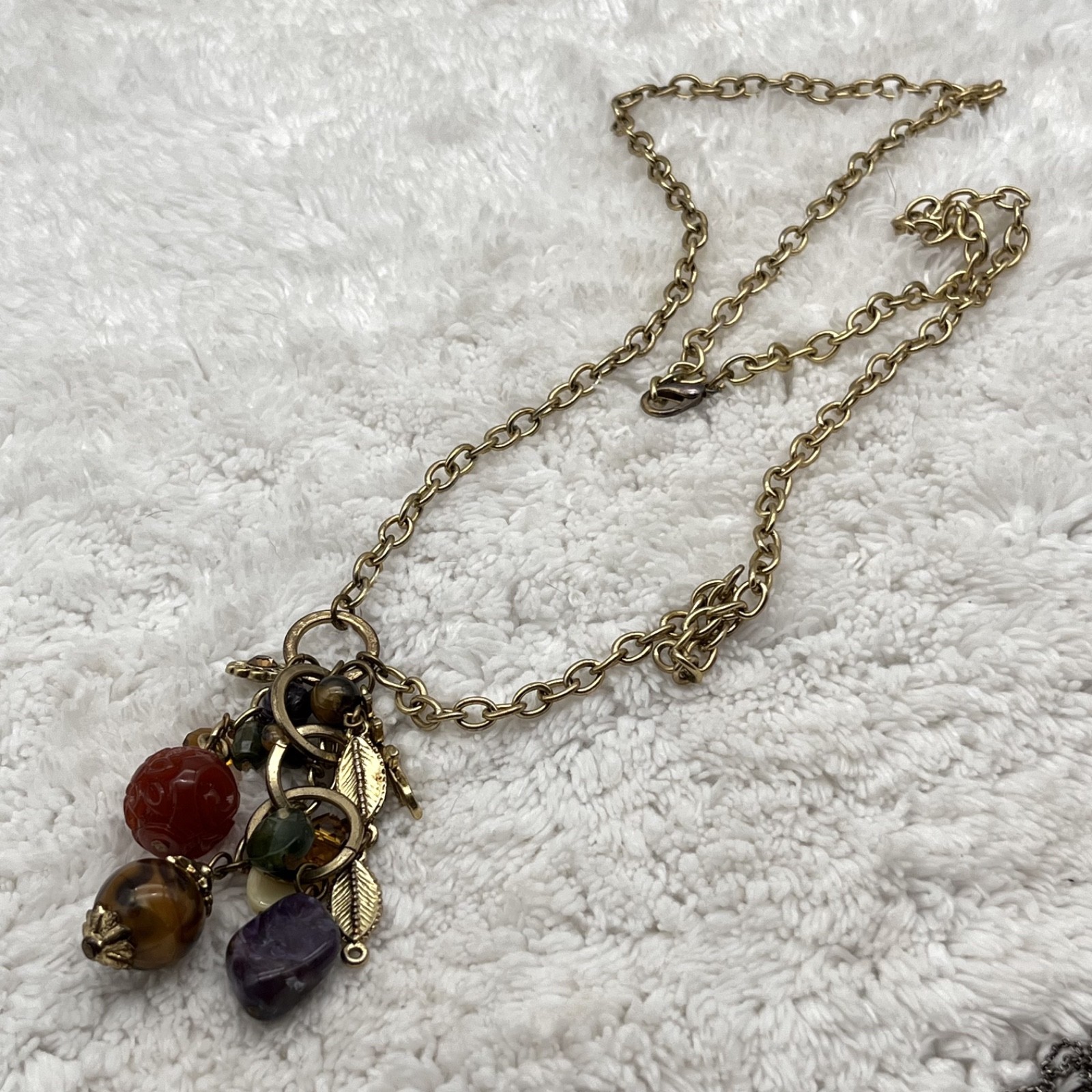 Boho Tassel Multicolor Charm Necklace 28″