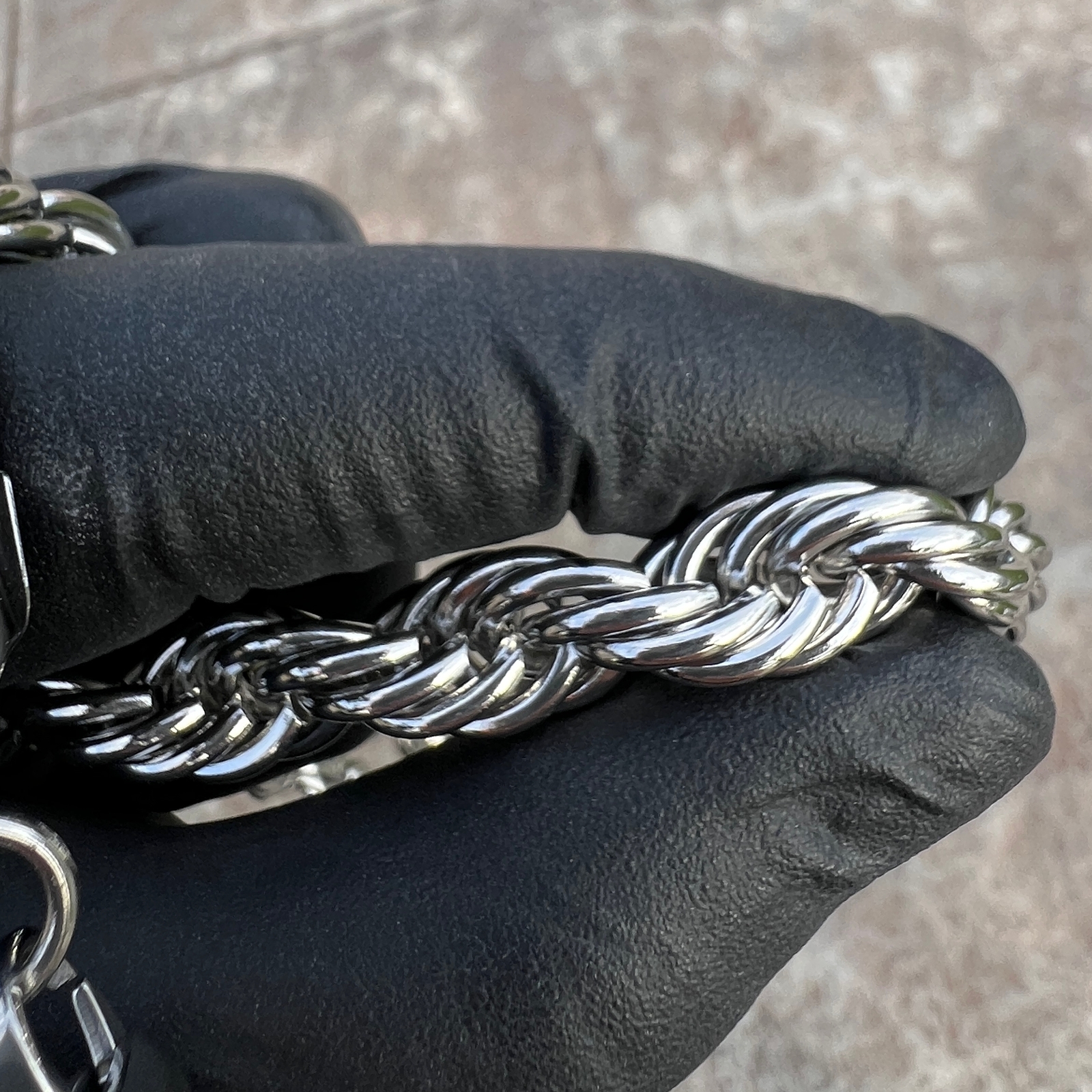 Mens 316L Stainless Steel Rope Chain Silver Hip Hop Necklace 10MM Thick 40″ Inch
