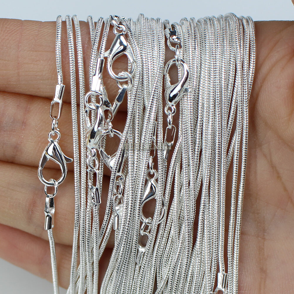 10 20 50 100x Silver / Gold Color 1.2mm Snake Chain Necklace 16″ 18″ 20″ 24″