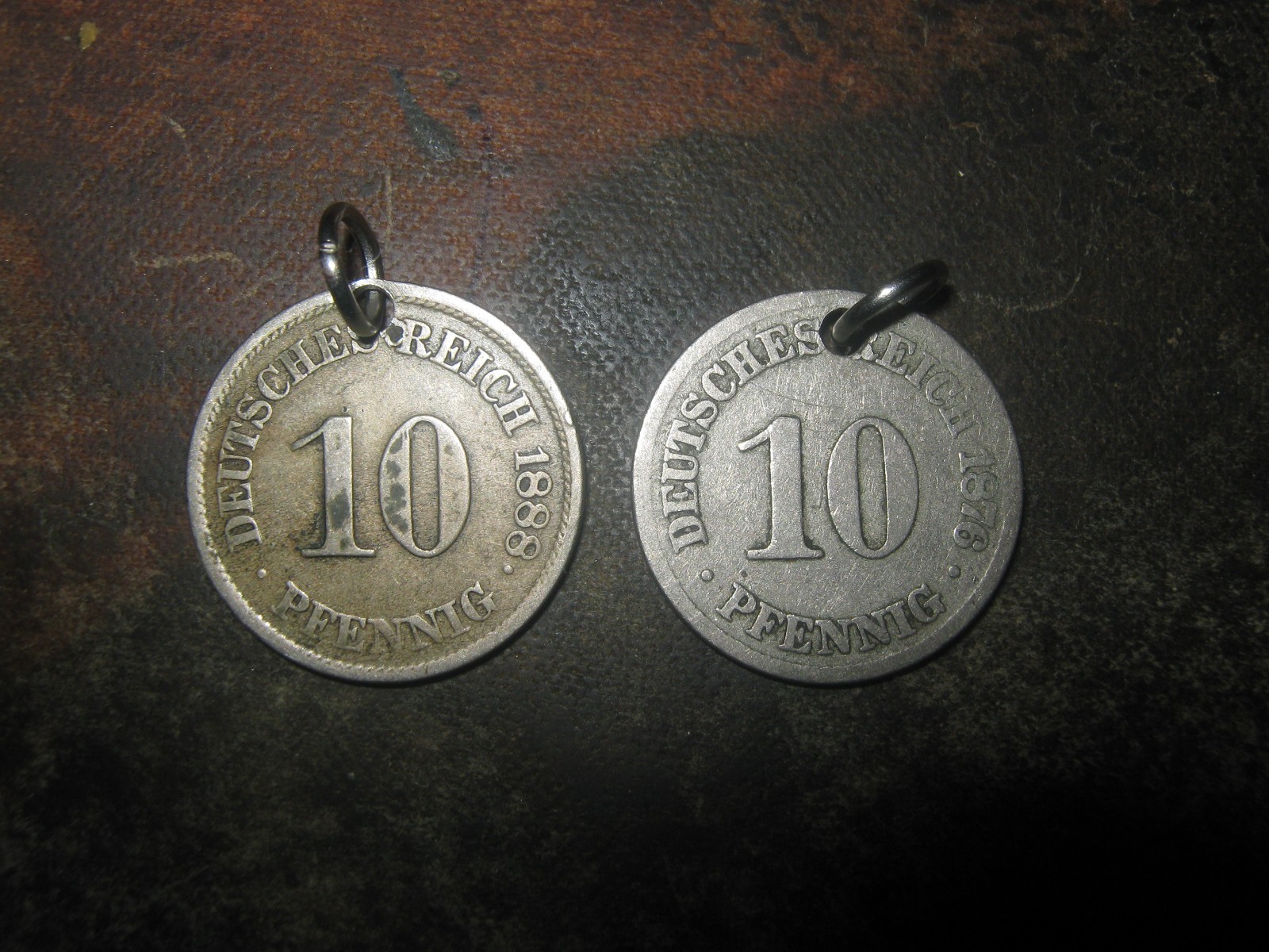 Vintage Lot of 2 1800’s German Germany Antique Eagle Coin Pendant Necklaces