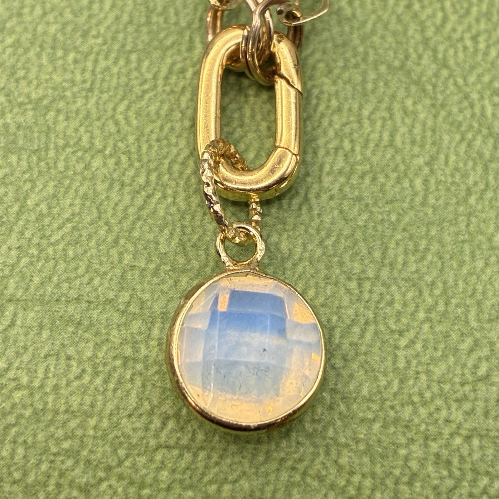 Sparkling 14k Gold Filled Heart Chain with Alluring GF Opalite Pendant Necklace