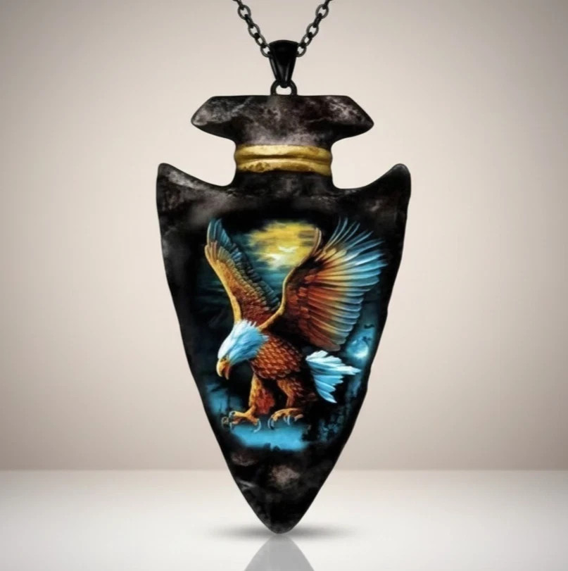 American Eagle Arrowhead Pendant & Necklace! FREE SHIPPING IN THE USA!