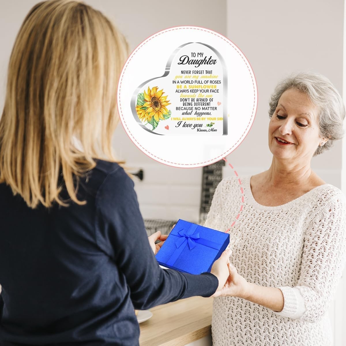 Meaningful Acrylic Heart Plaque – Perfect Gift for Daughters’ Birthdays and More
