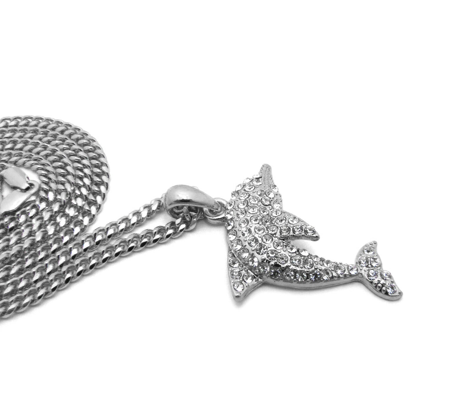 Iced YOUNG DOLPH Dolphin Pendant & 18″ 20″ 24″ Cuban Rope Box Chain Necklace