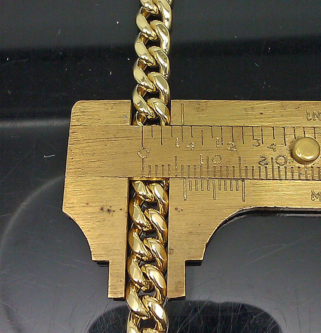 REAL 10k Yellow Gold Miami Cuban Chain Bracelet 7.5 Inch Men Women Gift Genuine
