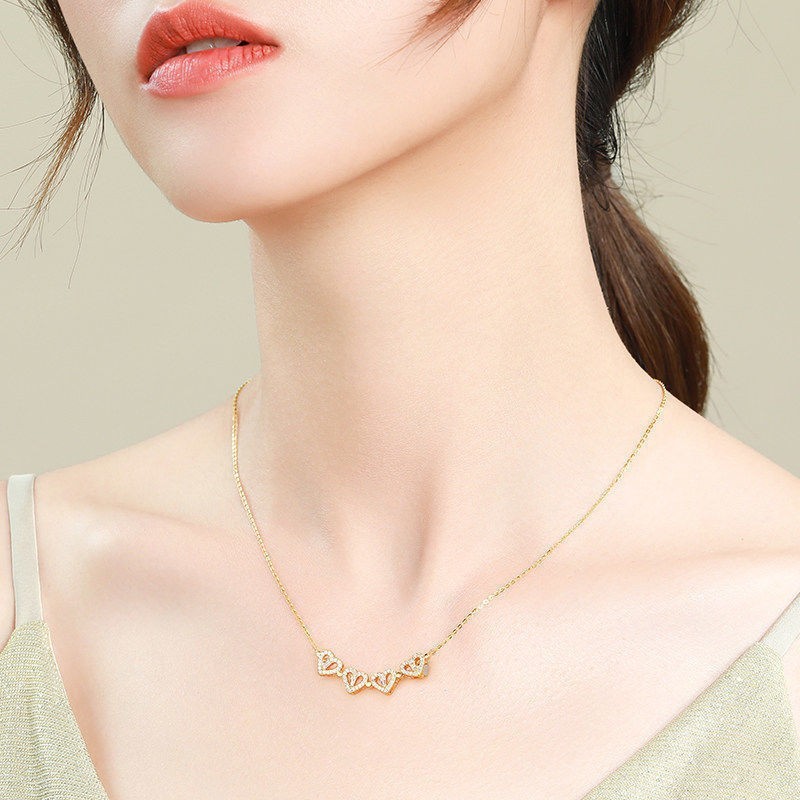 Magnetic Four Leaf Clover Heart Necklace Women’s Convertible Lucky Love Pendant